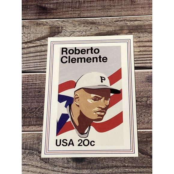 MLB | Toys | 989 Usps Stamp Art Baseball Card Roberto Clemente Hof ...